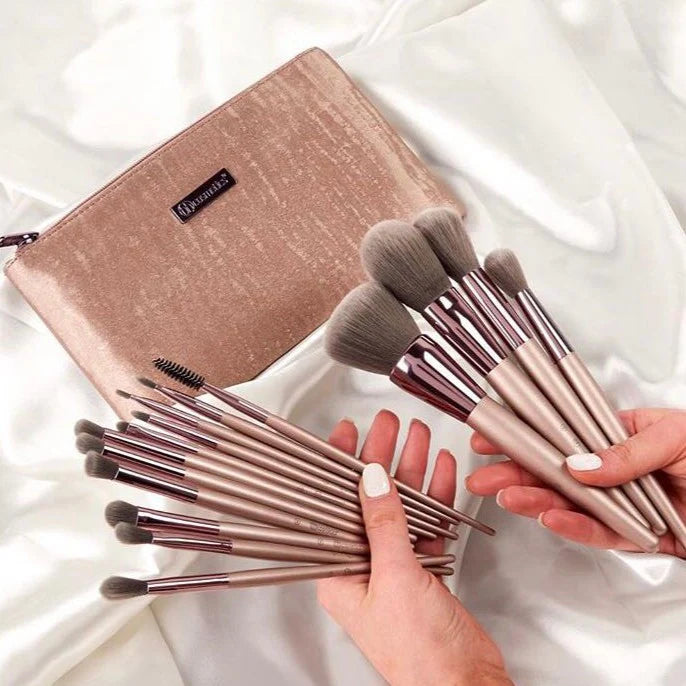BH Cosmetics Lavish Elegance 15 Piece Brush Set with Bag