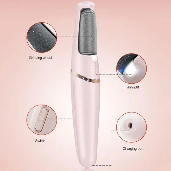 Electric Foot Callous Remover Power Source/Cell Both Foot File & Dead Skin Remover For Feet, Professional Pedi Foot Care Hard Cracked Dry Skin Finishing Touch Flawless Pedi File