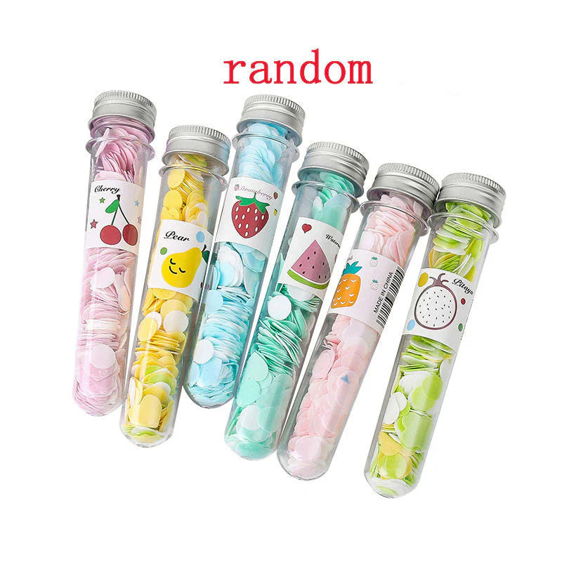 Skin Care - 1 Piece Portable Mini Body Washing Bath Test Tube Confetti Foaming Flower One Time Paper Soap Slice Travel Accessary