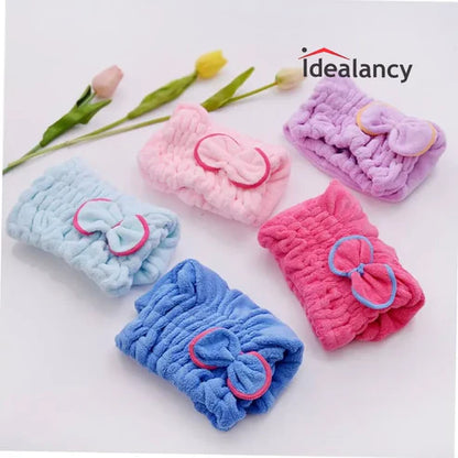 Dry Hair Towel Hair Drying Cap Microfiber Hat Quick Dryer Water Absorbent Shower Turban Fast Magic Hair Wrap with Button