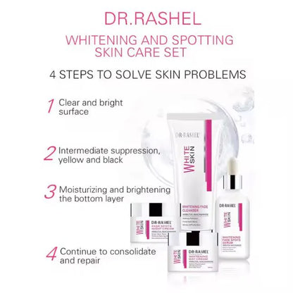 Dr.Rashel 4 PC Set Whitening Fade Dark Spots Skin Care Whitening Solution Series DRL - 1556