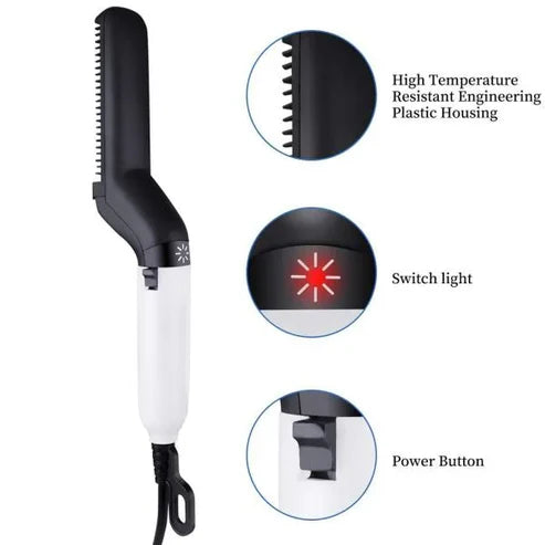 Men Quick Beard Straightener Comb Hair Curling Curler Tool Electric Hair for Men