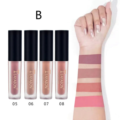 Matte Liquid Lipstick Kit 4 Colors/box Women Makeup Set Matt Lipstick Lips Make Up Cosmetics Tint Lip Gloss Waterproof