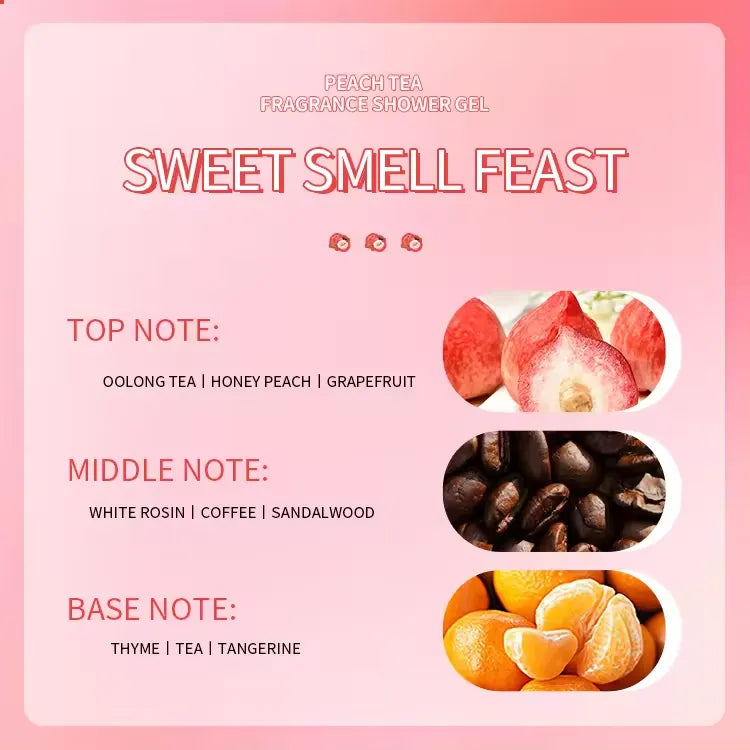 IMAGES White Peach Tea Tree Fragrance Shower Gel Skin Care Body Wash Gel 250ml