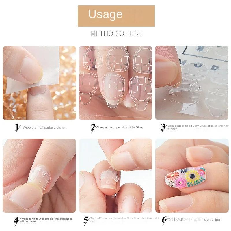 Nails Glue 10 Sheets / 240 Dots Nail Stickers Sheet Tape Double Side Sticker Tape Self Adhesive Clear Sticky Tabs For Fake Artificial False Nails Nail Art Glue Adhesive Tape