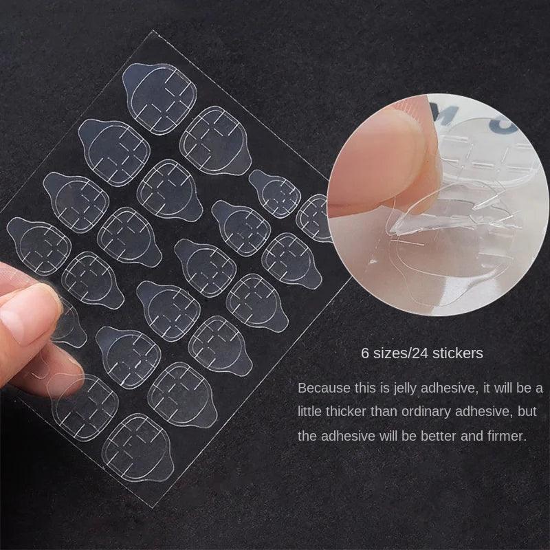 Nails Glue 10 Sheets / 240 Dots Nail Stickers Sheet Tape Double Side Sticker Tape Self Adhesive Clear Sticky Tabs For Fake Artificial False Nails Nail Art Glue Adhesive Tape