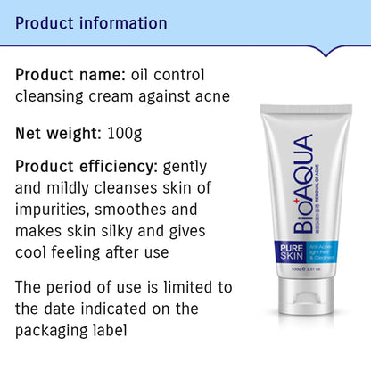 Bioaqua Acne Removal Of Acne Anti Acne Facial Acne Cleanser And Face Wash 100Ml BQY0702