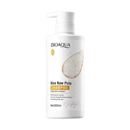 Bioaqua Rice Water Hair Strengthening Anti-Hair Loss Dry Hair Moisturizing Hair Cleansing Shampoo 500ml