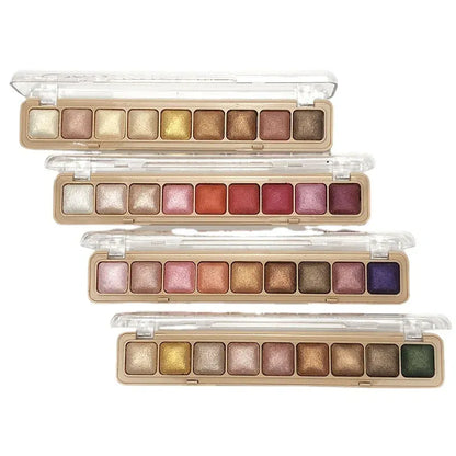 9 Colors Eye Shadow Palette Highlighter Eye Glitter Shimmer Eyeshadow Pressed Baked Powder Eye Makeup