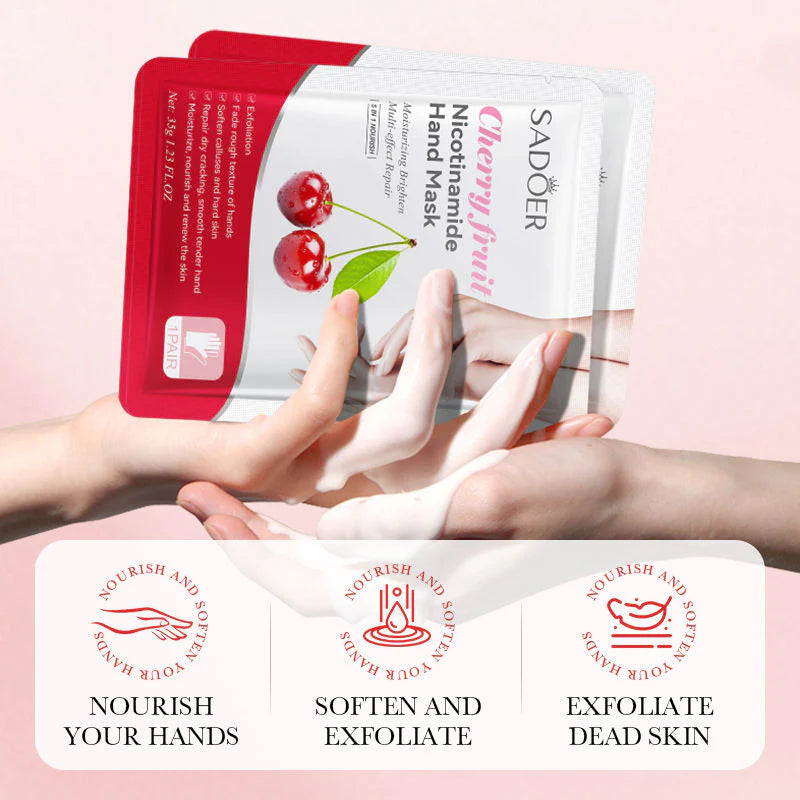 SADOER 1 Pair Fruit Moisturizing Peeling Gloves Hand Mask Exfoliating Sheet Mask 35g