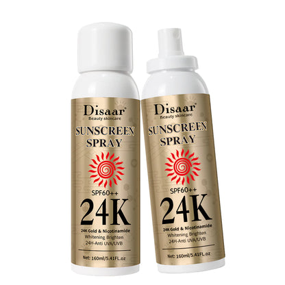 Disaar 24K SPF60 Tinted Sunscreen Anti-UV Long-Lasting Sweatproof Sunscreen Spray 160ml DS5082