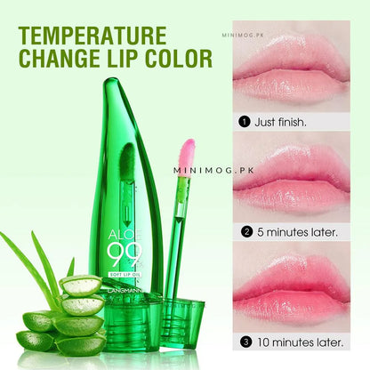 New Aloevera Soothing Gel Lip balm Color Changing lip gloss MATTE ME Aloe Vera 99% Soothing Gel Magic Lip Gloss Light Pink Shade