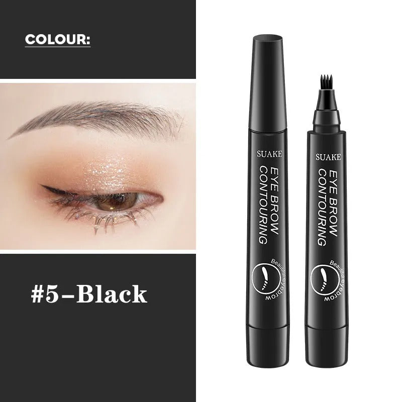 Eyebrow Pen Liquid Waterproof Microblading Long Lasting Natural Beauty Looking 4 Fork Tip Tattoo Makeup Pencil 5 Color