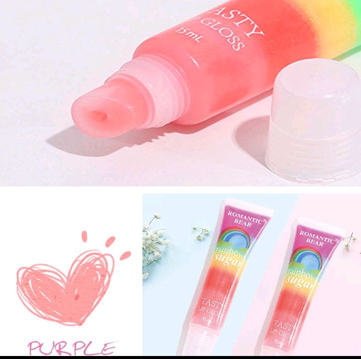 Romantic Bear Magic Rainbow Sugar Lip Gloss(1pcs)