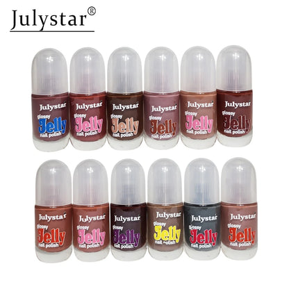 Julystar Pack Of 12Pcs Glossy Jelly Peel Of Nail Polish