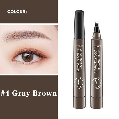 Eyebrow Pen Liquid Waterproof Microblading Long Lasting Natural Beauty Looking 4 Fork Tip Tattoo Makeup Pencil 5 Color