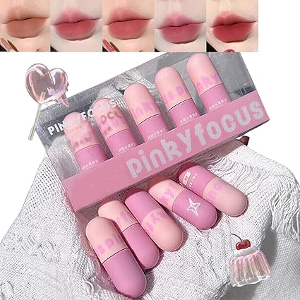 Miss Beauty Set Of 5 Colors Matte Capsule Shaped Lipstick Long Lasting Waterproof Velvet Lipstick