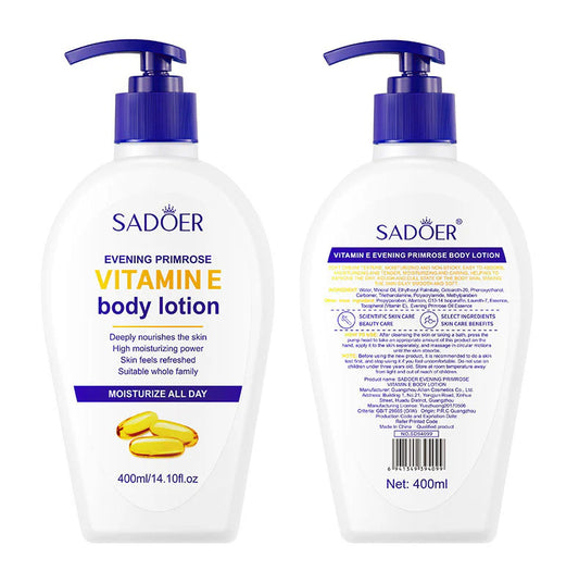 SADOER Vitamin E Body Glowing Lotion Purified Moisturizing Glowing Refreshing 400ml Sd 94099