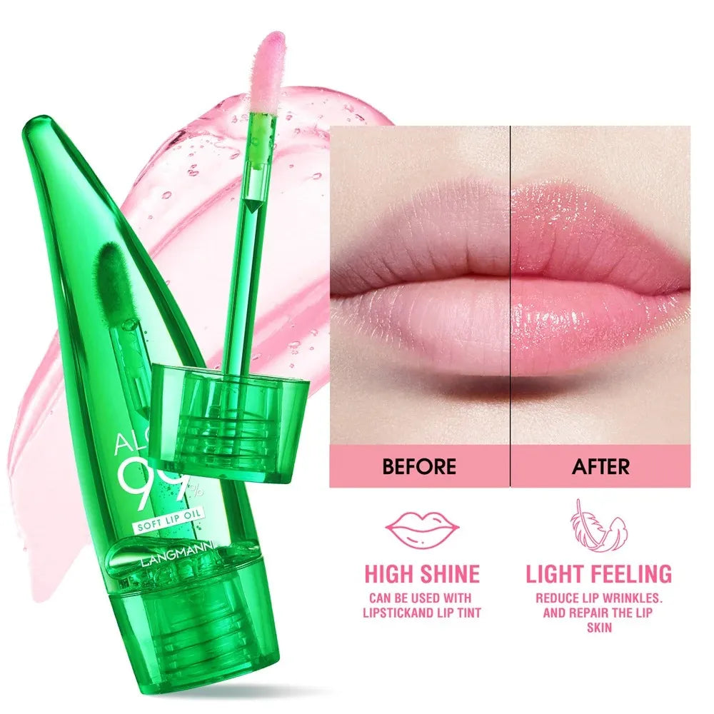 New Aloevera Soothing Gel Lip balm Color Changing lip gloss MATTE ME Aloe Vera 99% Soothing Gel Magic Lip Gloss Light Pink Shade