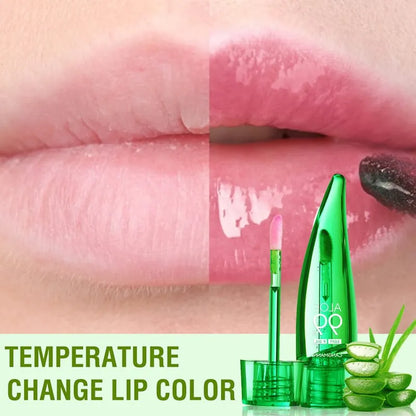 New Aloevera Soothing Gel Lip balm Color Changing lip gloss MATTE ME Aloe Vera 99% Soothing Gel Magic Lip Gloss Light Pink Shade