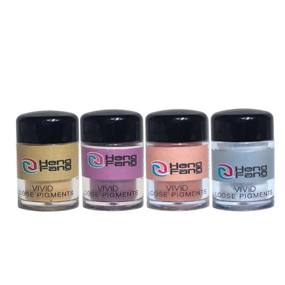 Heng Fang Pack Of 4 Colors Vivid Loos Pigment Highlighter & Glitter Set