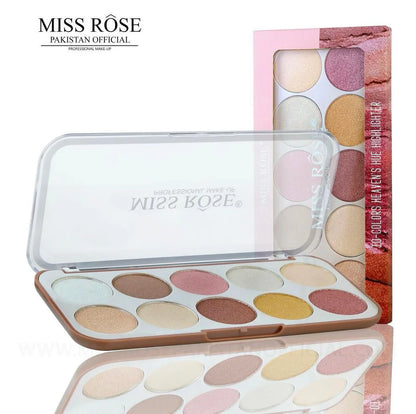 MIss Rose 10 Color Heaven Hue Highlighter Palette