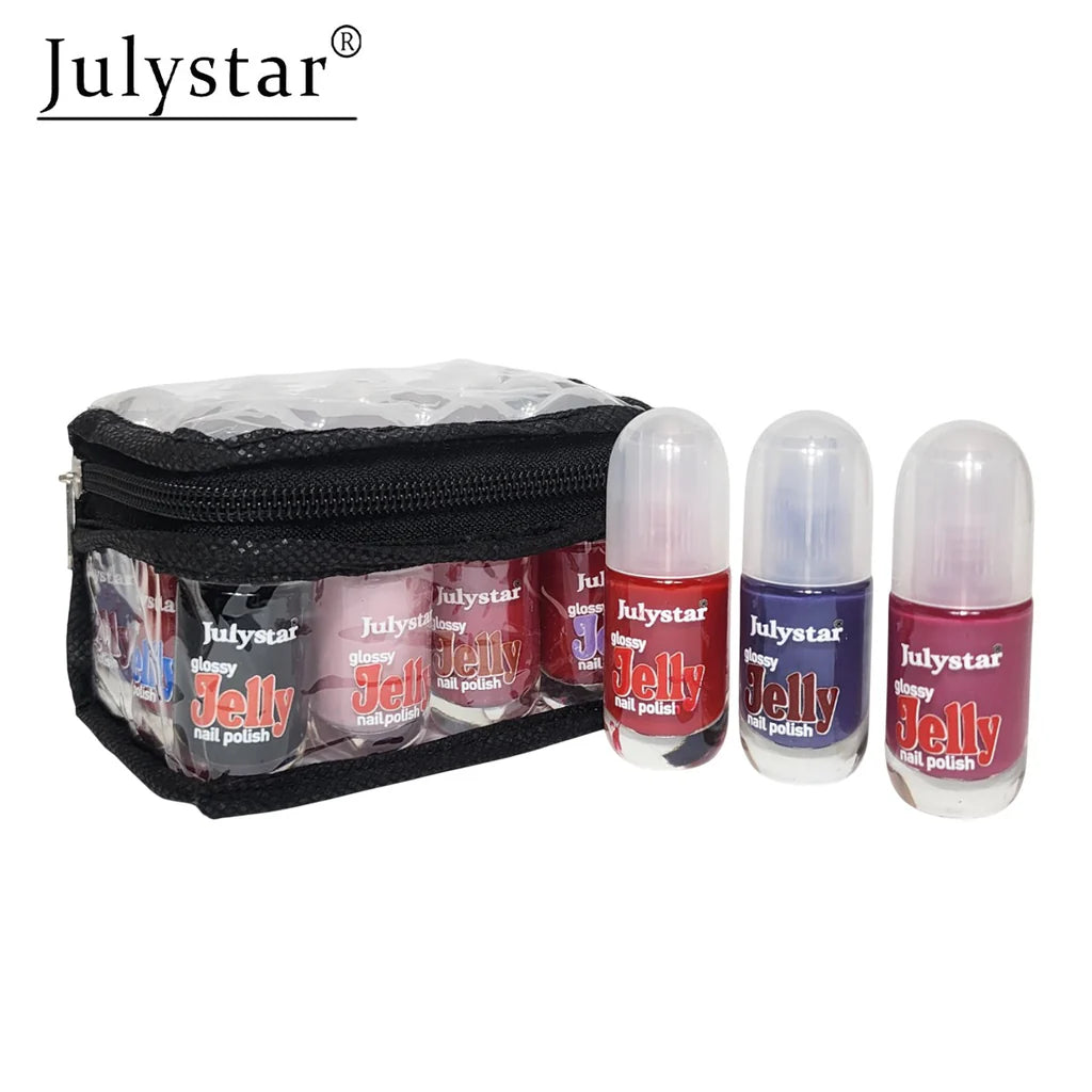 Julystar Pack Of 12Pcs Glossy Jelly Peel Of Nail Polish