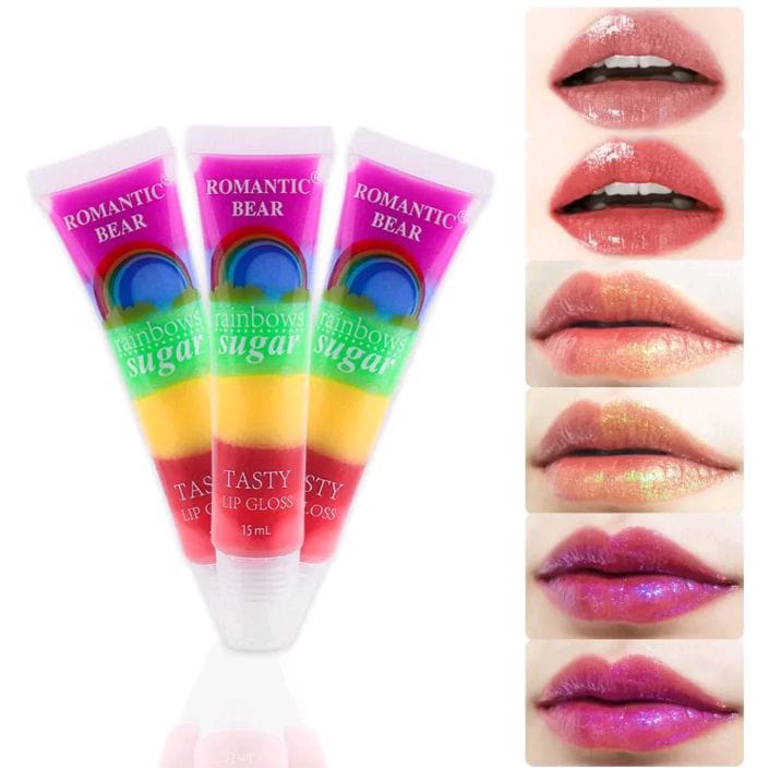 Romantic Bear Magic Rainbow Sugar Lip Gloss(1pcs)