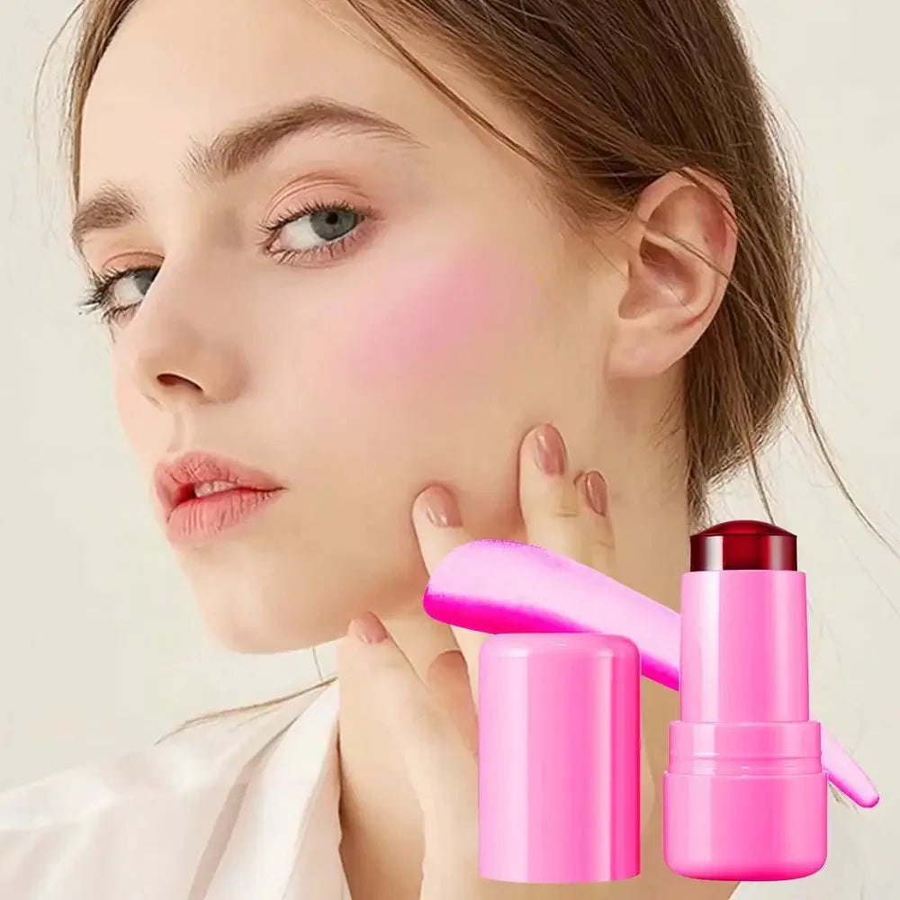 Huxia Beauty Jelly Blush Stick Multi-Function Cheek Lip Tint Makeup Moisturizing Lasting Red Pink Makeup Blusher For Girls And For Women