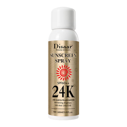 Disaar 24K SPF60 Tinted Sunscreen Anti-UV Long-Lasting Sweatproof Sunscreen Spray 160ml DS5082