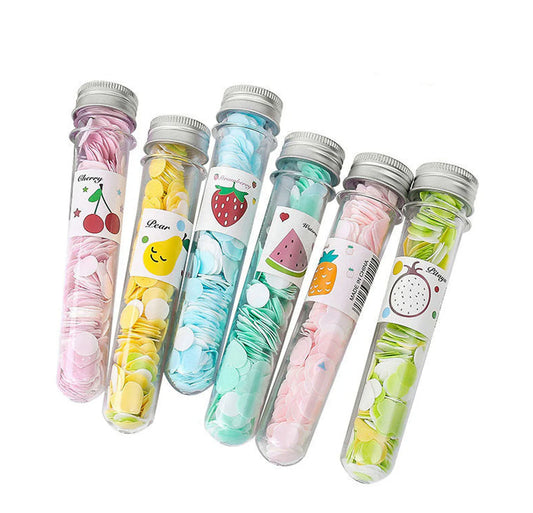 Skin Care - 1 Piece Portable Mini Body Washing Bath Test Tube Confetti Foaming Flower One Time Paper Soap Slice Travel Accessary