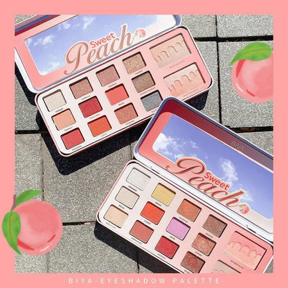 Biya Sweet Peach 12 Color Highlighter Shimmer Eyeshadow Palette