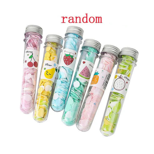 1 Piece Portable Mini Body Washing Bath Test Tube Confetti Foaming Flower One Time Paper Soap Slice Travel Accessary