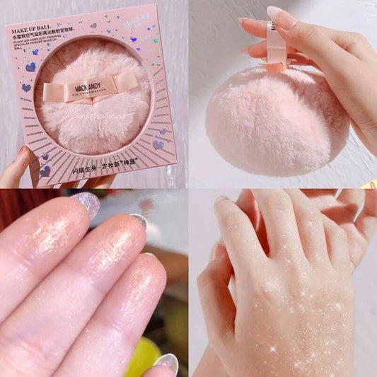 Makeup Highlighter Powder Puff Glitter Shimmer Face Body Foundation Sponge Highlighter Puff