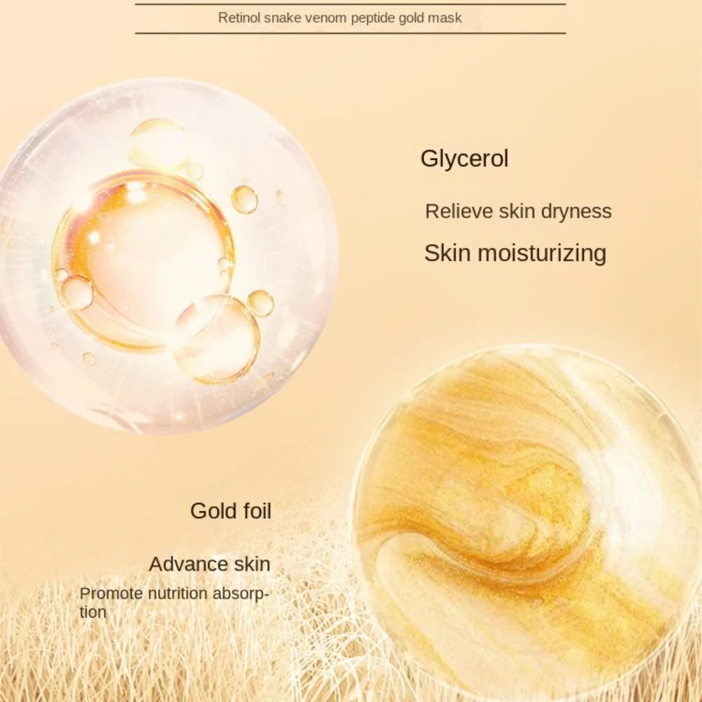 Retinol Snake Venom Peptide Gold Mask Golden Mask Moisturizing Whitening Wrinkle Fade Mud Mask Firming Skin Care 100ml HS8269