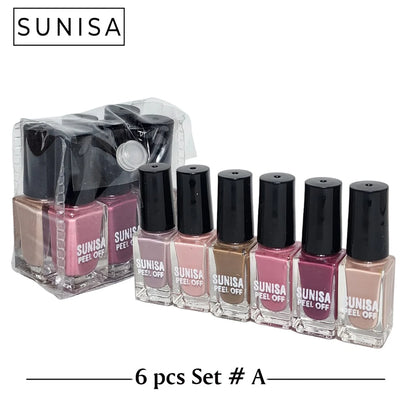 New Sunisa 6pcs Set Matte Nail Polish / Peel Off