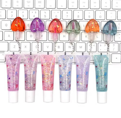 1pc Lip Gloss Set Mini Heart Love Shaped Lip Plumper Oil Moisturizing Women Lip Gloss Balm Makeup Lip Tint Cosmetics Random Ship