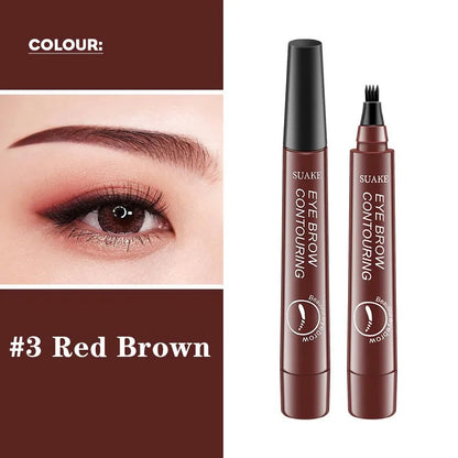 Eyebrow Pen Liquid Waterproof Microblading Long Lasting Natural Beauty Looking 4 Fork Tip Tattoo Makeup Pencil 5 Color