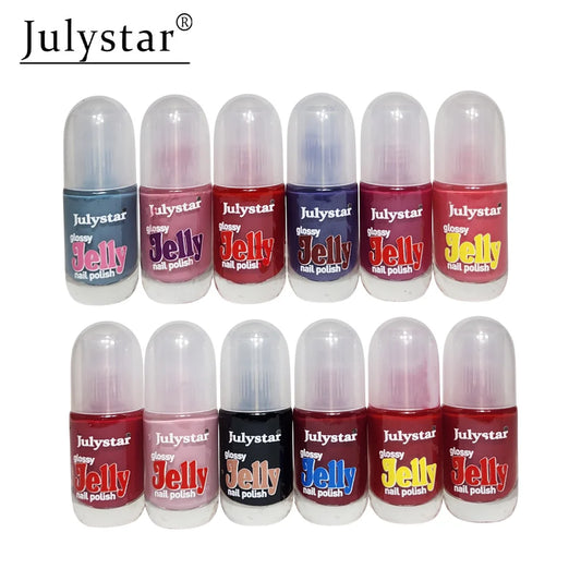 Julystar Pack Of 12Pcs Glossy Jelly Peel Of Nail Polish