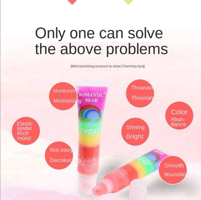 Romantic Bear Magic Rainbow Sugar Lip Gloss(1pcs)