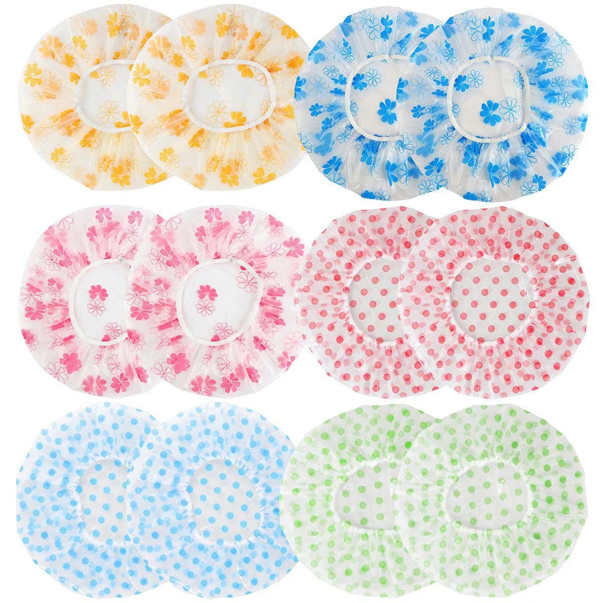 Pack Of 2 High Quality Shower Caps , for Women Reusable Waterproof, Elastic Band Flower Printed Hair Cap for Shower Spa Salon