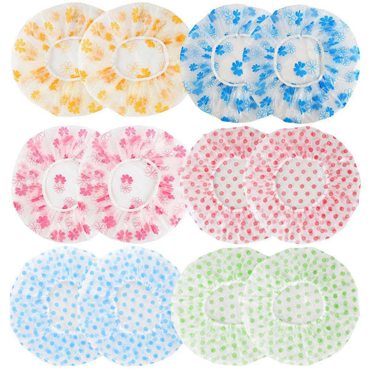 Pack Of 2 High Quality Shower Caps , for Women Reusable Waterproof, Elastic Band Flower Printed Hair Cap for Shower Spa Salon