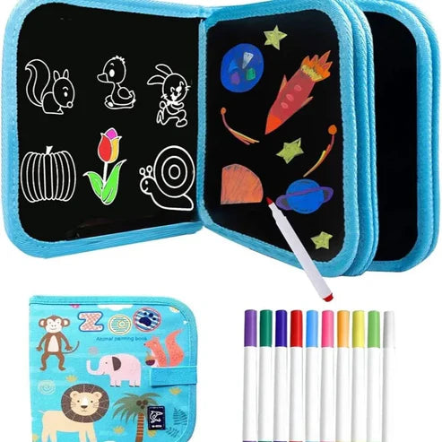 Baby Toys Set Painting Drawing Toys Black Board with Magic Pen Chalk Painting Coloring Book Funny Toy Kid Painting Blackboard