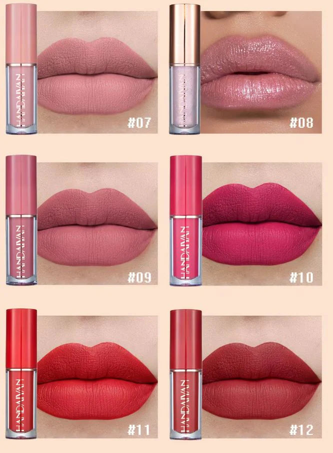 HANDAIYAN 12 Colors Matte Liquid Lipstick Lip Gloss Set 2.5ml*12pcs 0695