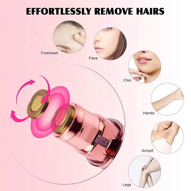 2 in 1 Electric Eyebrow Trimmer and Shaver, Rechargeable Hair Remover for All Parts Use in Pen Flawless Hair Remover Rechargeable Painless-Precision Eyebrow Trimmer and Eyebrow Razor Tool with LED Light for Face, Lips, Nose, Chin, Arm