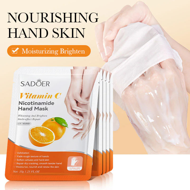 SADOER 1 Pair Fruit Moisturizing Peeling Gloves Hand Mask Exfoliating Sheet Mask 35g