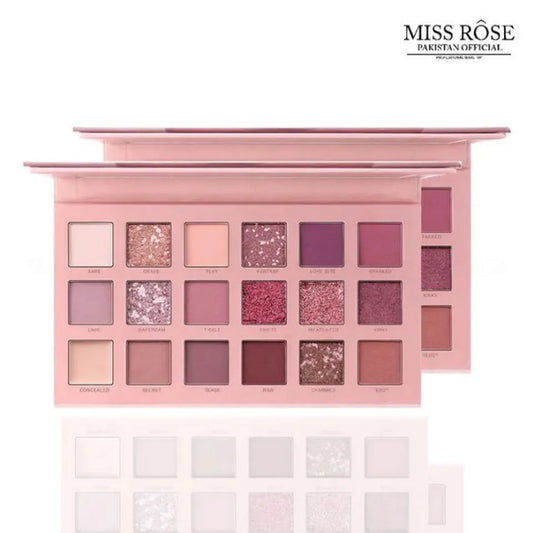 Miss Rose Matte Shimmer Pigmented Waterproof 18 Colors Eye shadow Palette