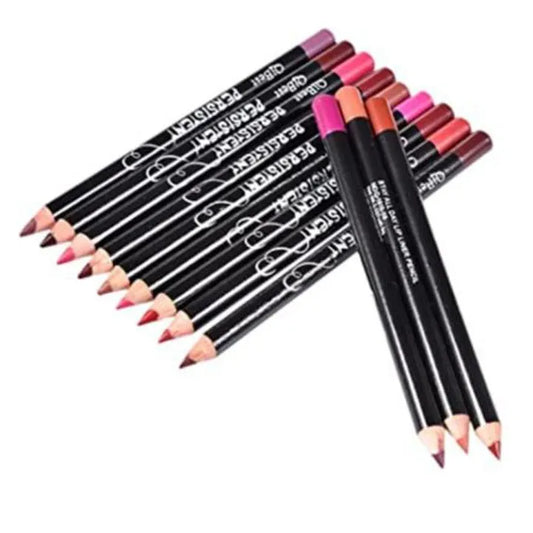 Pack of 6 & 12 Lip Pencils Lipsticks Muticolor Lippencils Dark Shades Matte 12/6Pcs Professional Lip Liner Set, Waterproof Matte Lip Liner Pencil, Smooth Lip Makeup Cosmetic Pen Set