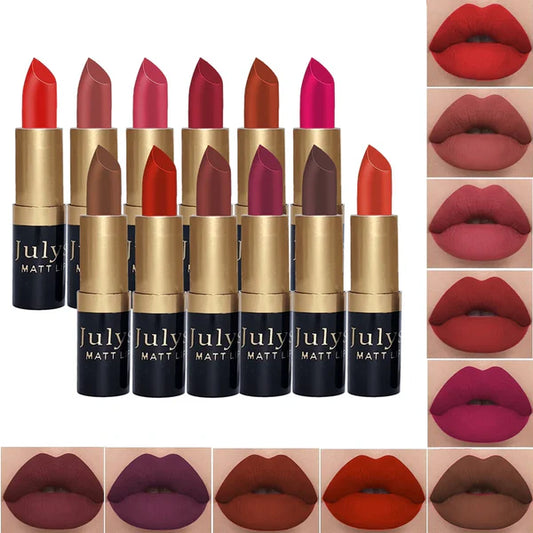 Julystar Pack Of 12 pcs New Matte Long lasting Lipstick For Girls and For Women