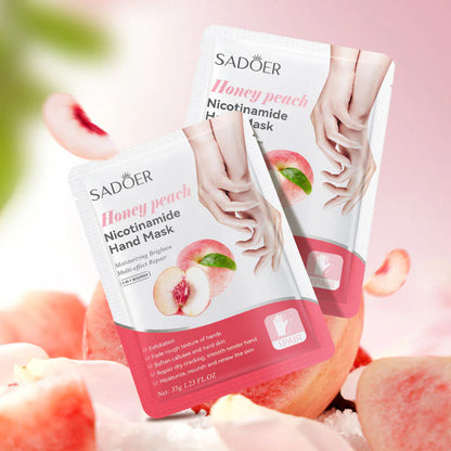 SADOER 1 Pair Fruit Moisturizing Peeling Gloves Hand Mask Exfoliating Sheet Mask 35g